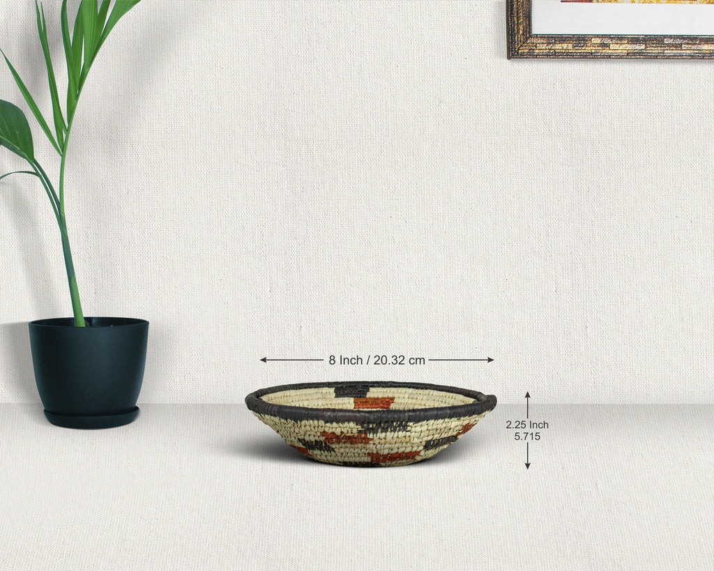 Terra Cotta Circle Black Bowl Basket 8-inch LBW-403-7 B