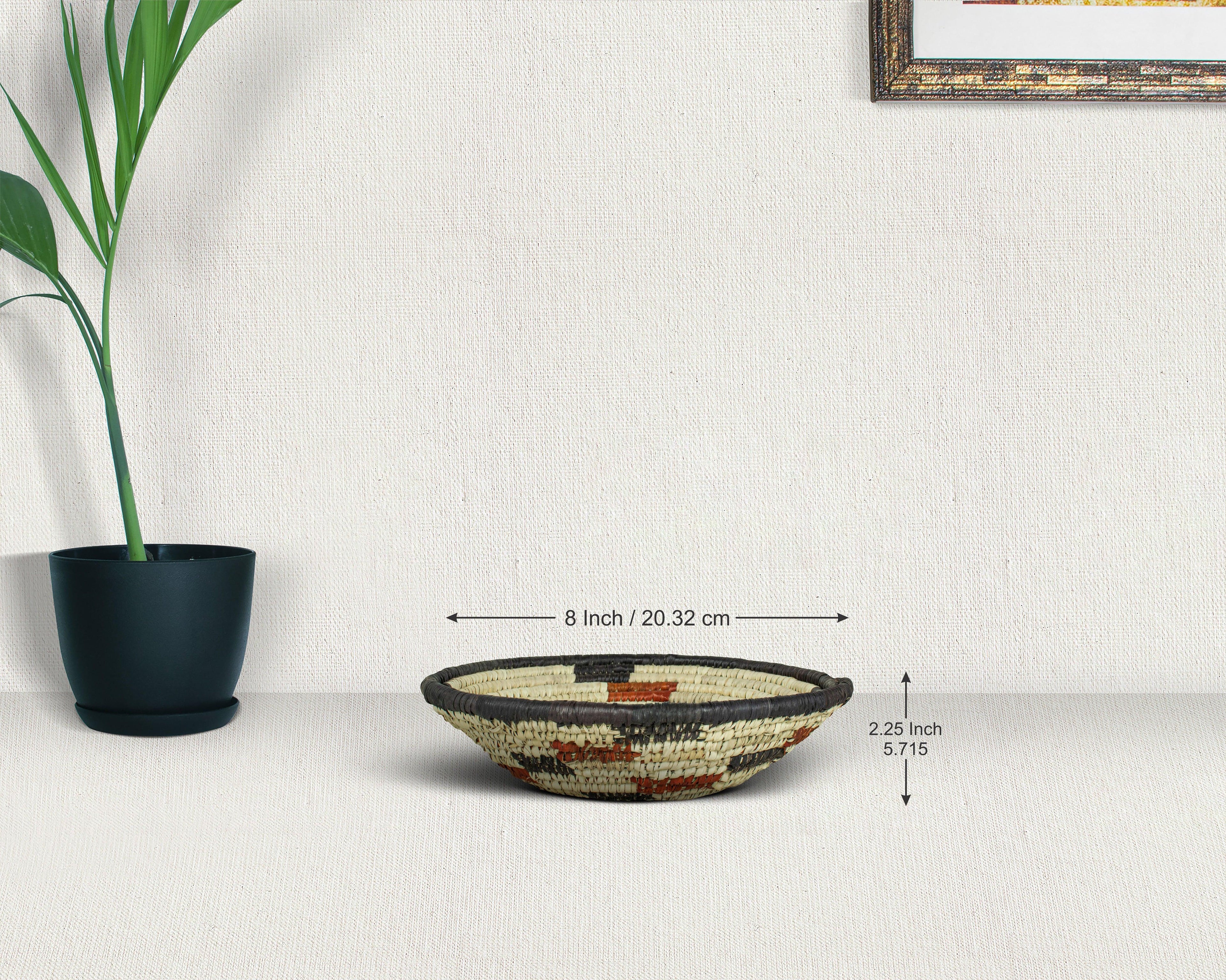 Terra Cotta Circle Black Bowl Basket 8-inch LBW-403-7 B