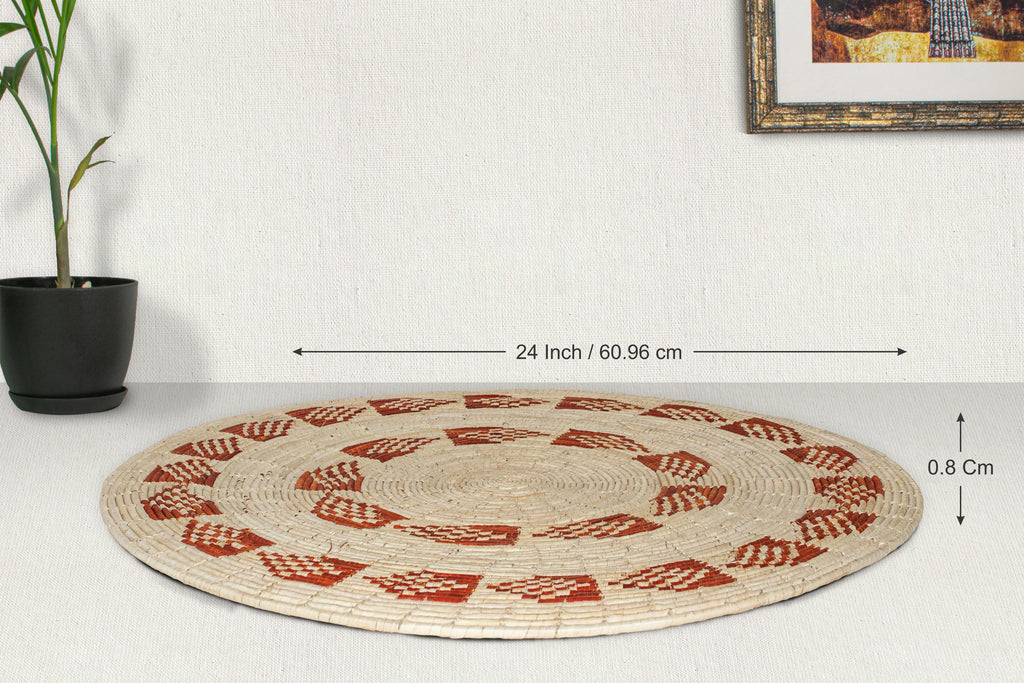 One-of-a-Kind | Feather Brown 24" Flat Wall Basket - MT-1909-24