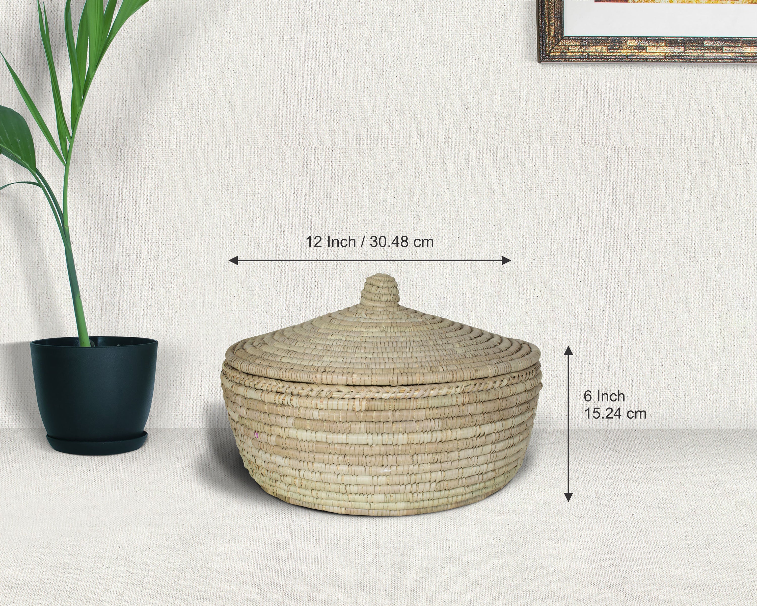 Yucca Lidded Basket - Handwoven Storage