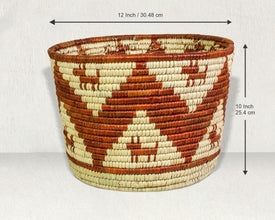 Zigzag Zest Handwoven Planter Basket - 12-inch