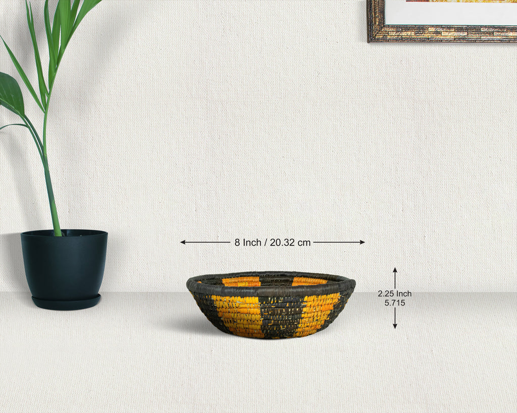 Alternating Tide Brown Bowl Basket 8-inch LBW-459-7