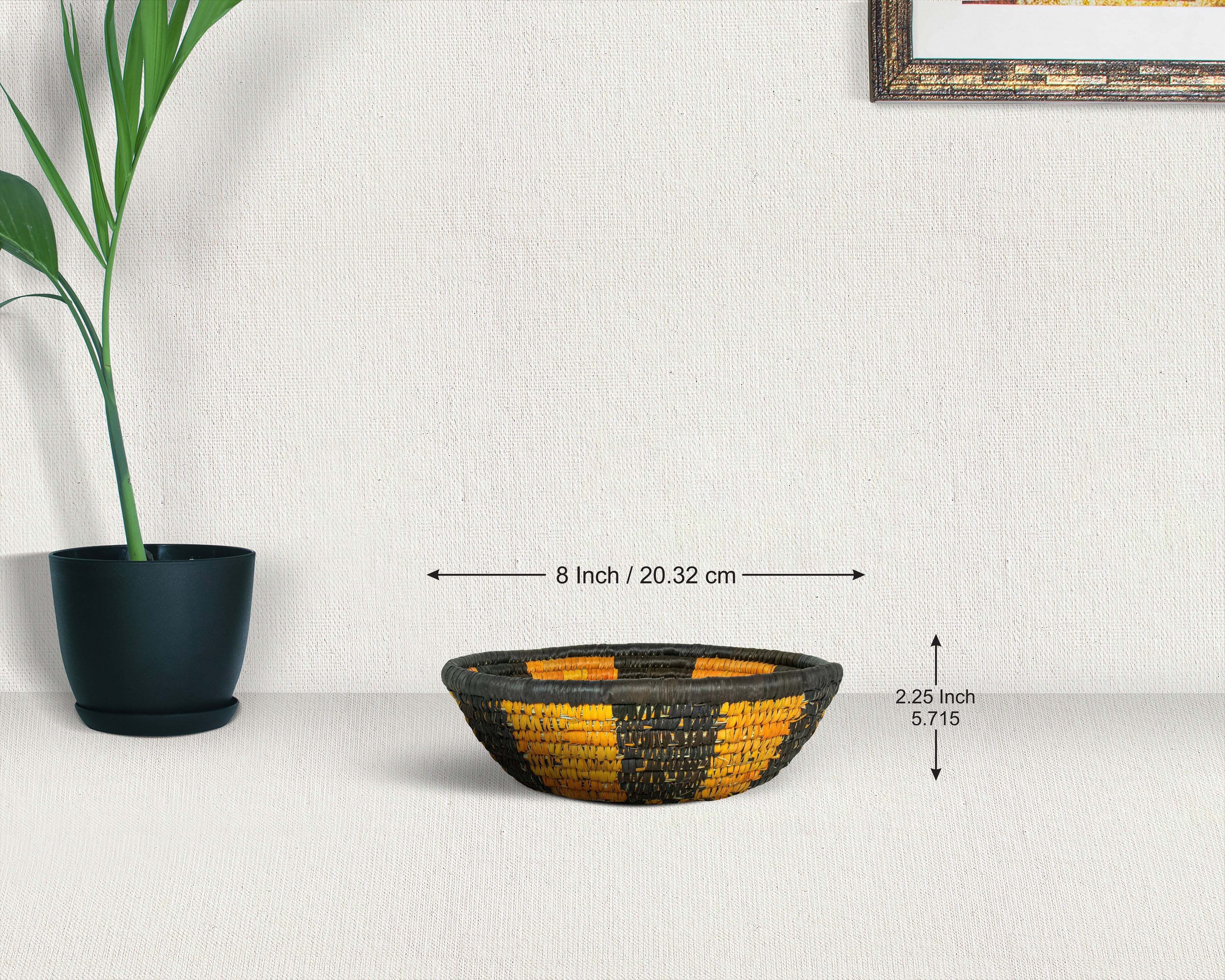 Alternating Tide Brown Bowl Basket 8-inch LBW-459-7