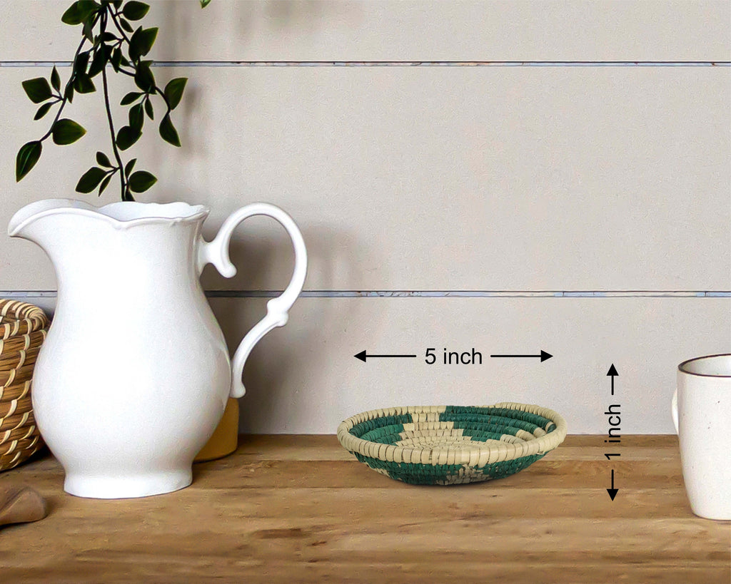 Boho Turquoise Star Miniature Basket Pack of 5 - LBW-1600-5