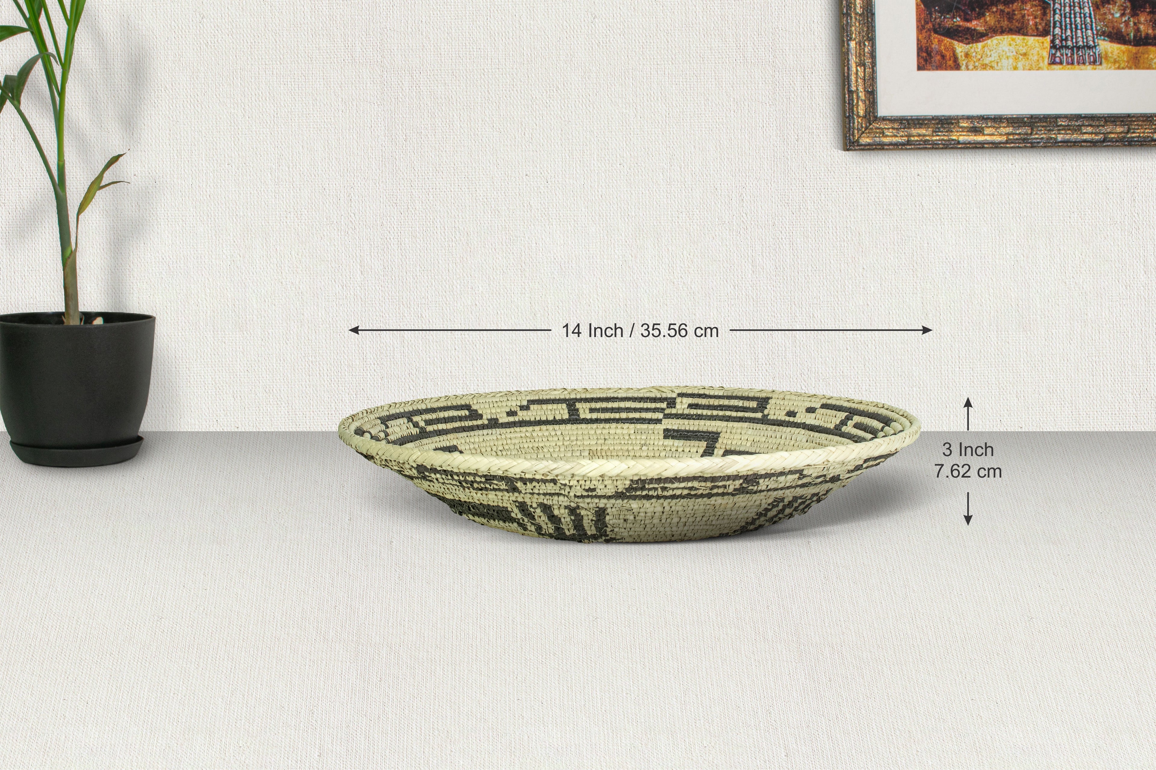 Black Kokopelli Basket 14-inch BSK-142-15