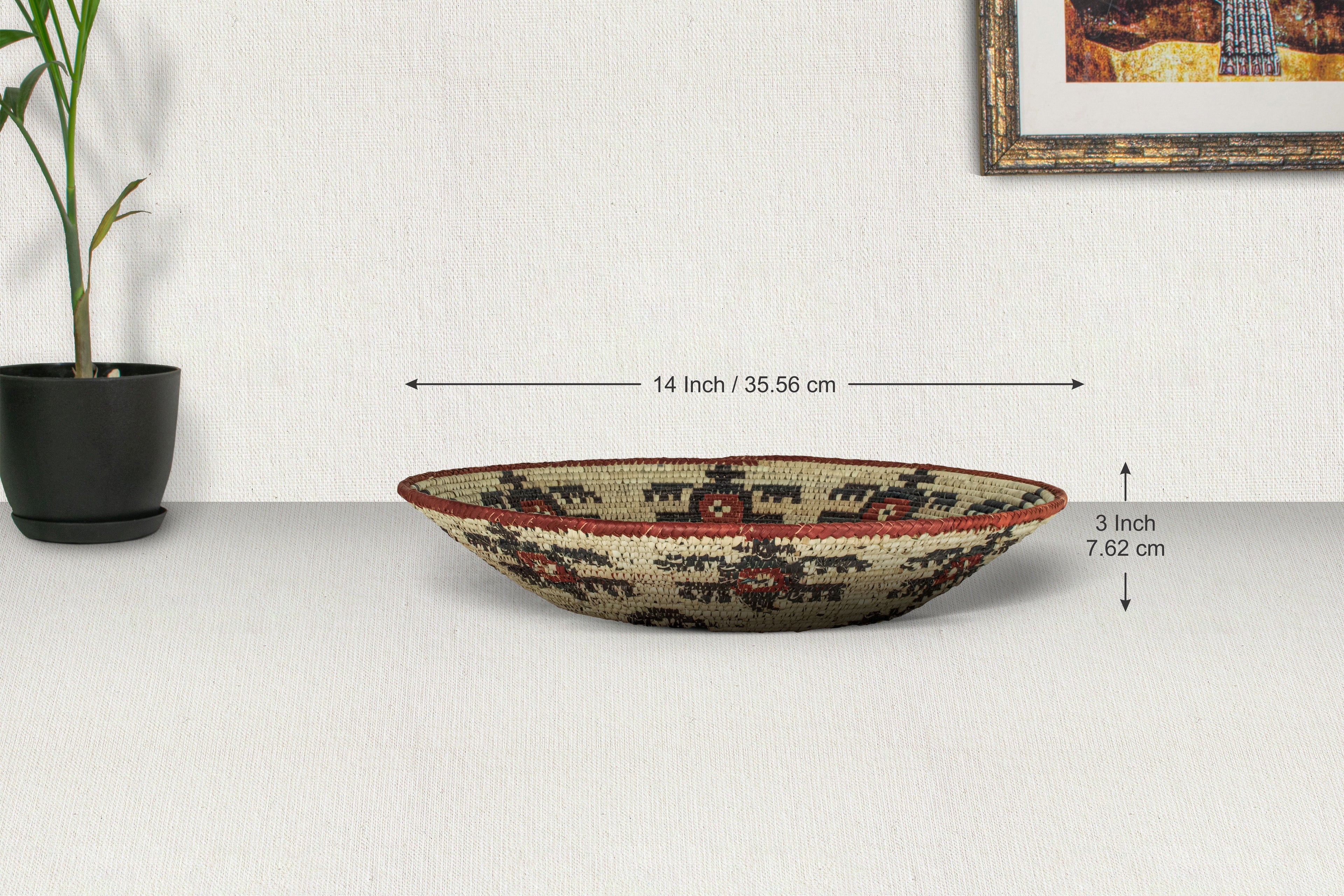 Crimson Weave Basket 14-inch BSK-192-15