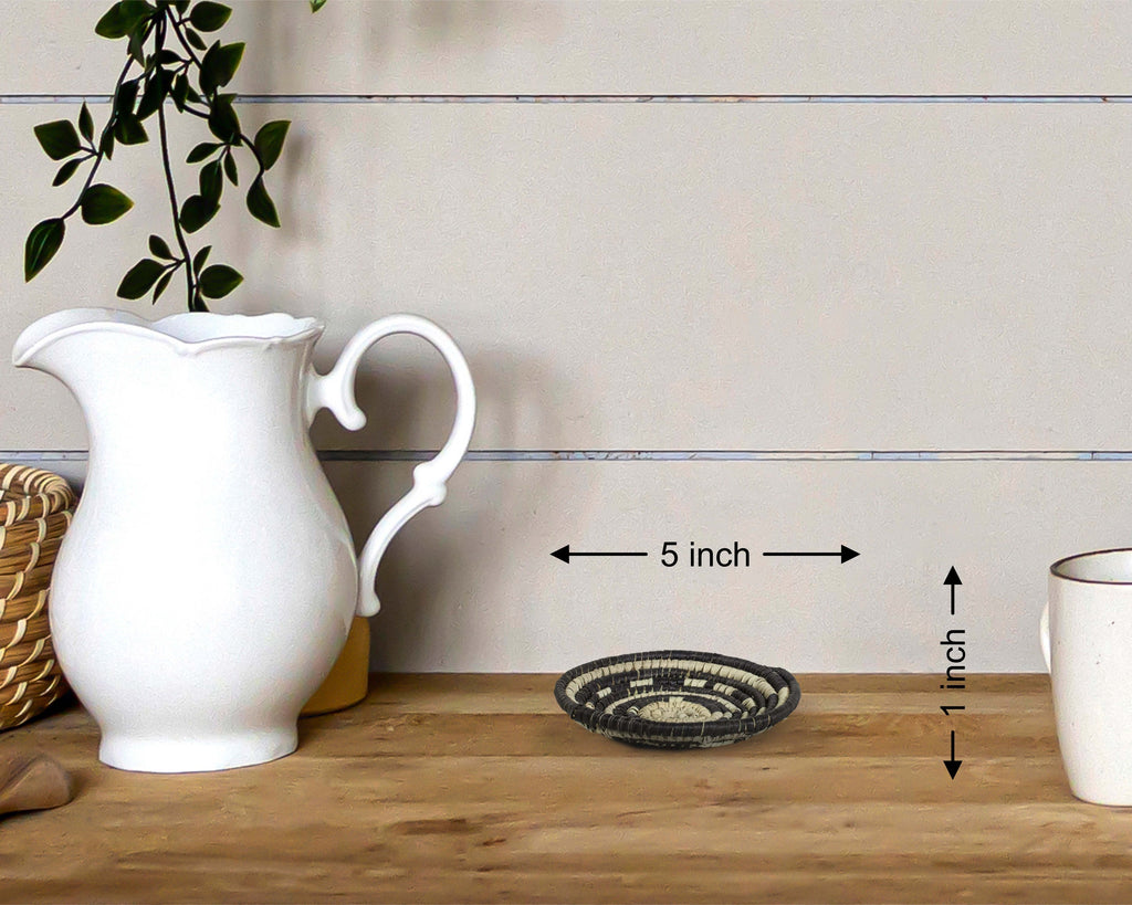 Boho Wheel Black Miniature Basket Pack of 5 - LBW-1607-5 A