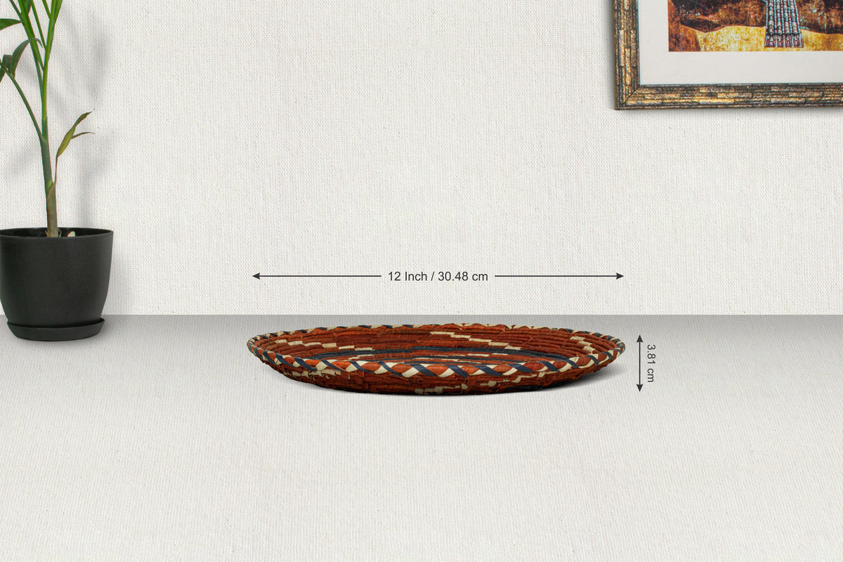 12" Dia Vermillion Wing Flat Basket