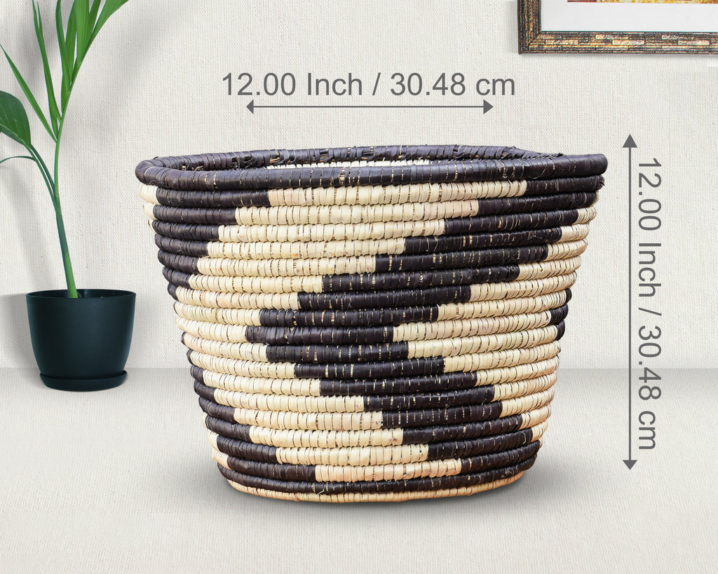 Dark Chevron Planter Basket