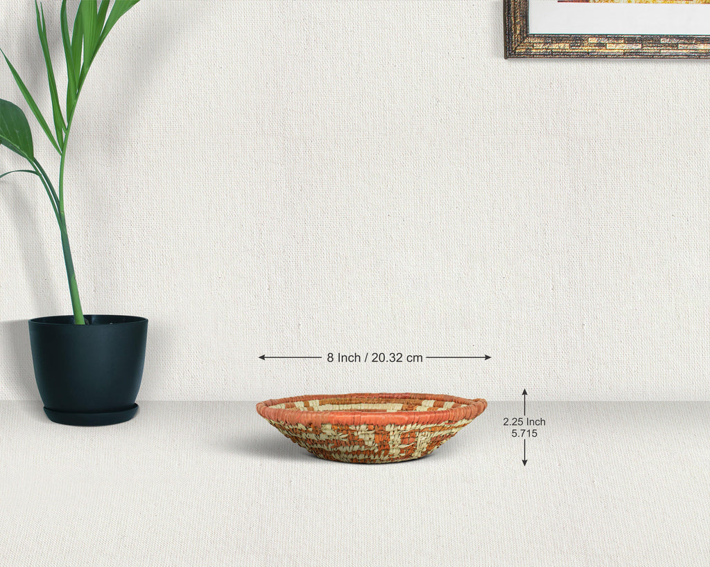 Geometric Path Red Bowl Basket 8-inch LBW-405-7