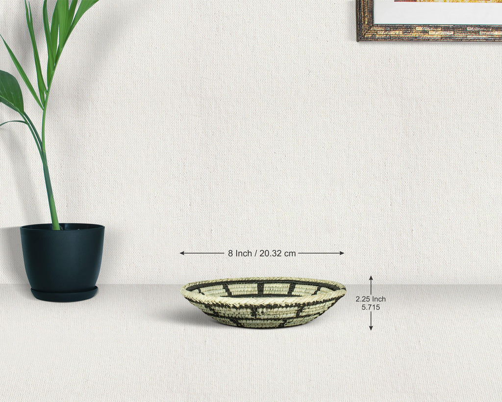 Concentric Grid Black Bowl Basket 8-inch LBW-454-7