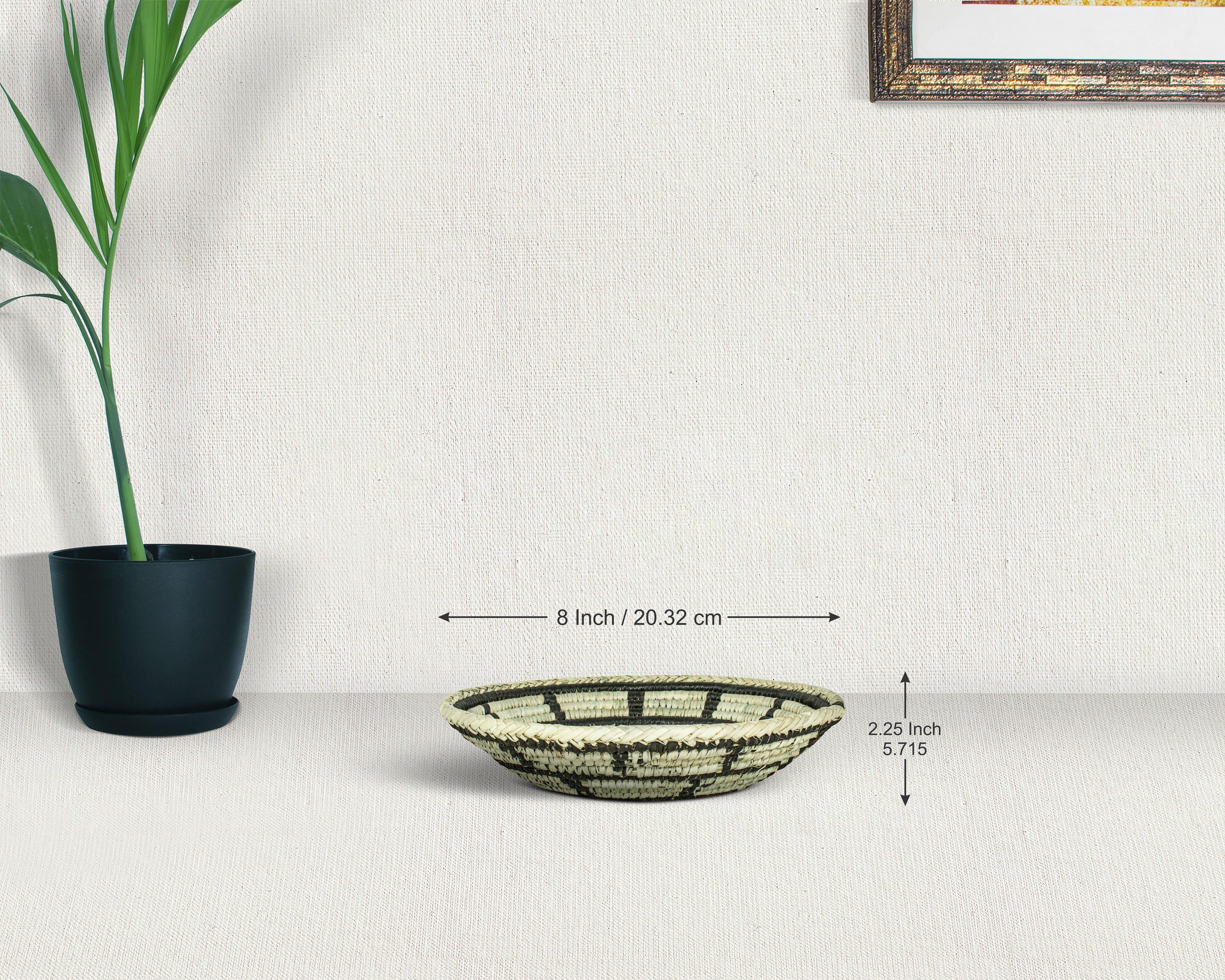 Concentric Grid Black Bowl Basket 8-inch LBW-454-7