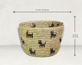 Animal Spirit Handwoven Planter Basket - 12-inch