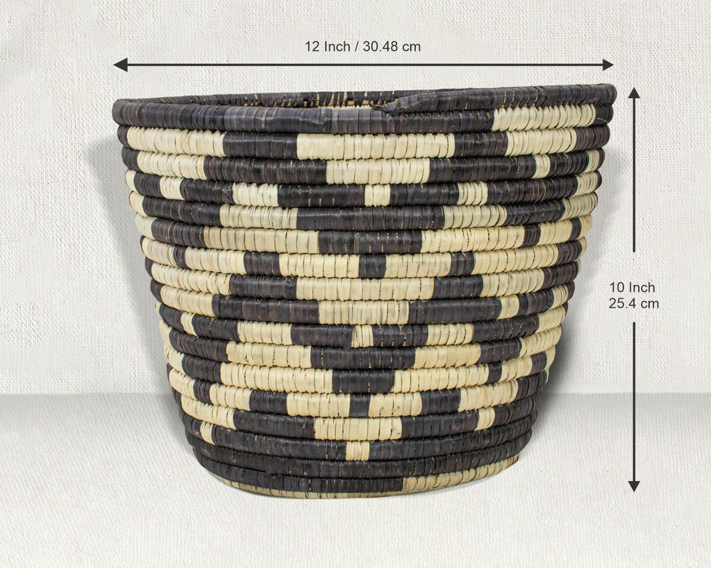Cheveron Stripes Handwoven Planter Basket - 12-inch PB-922