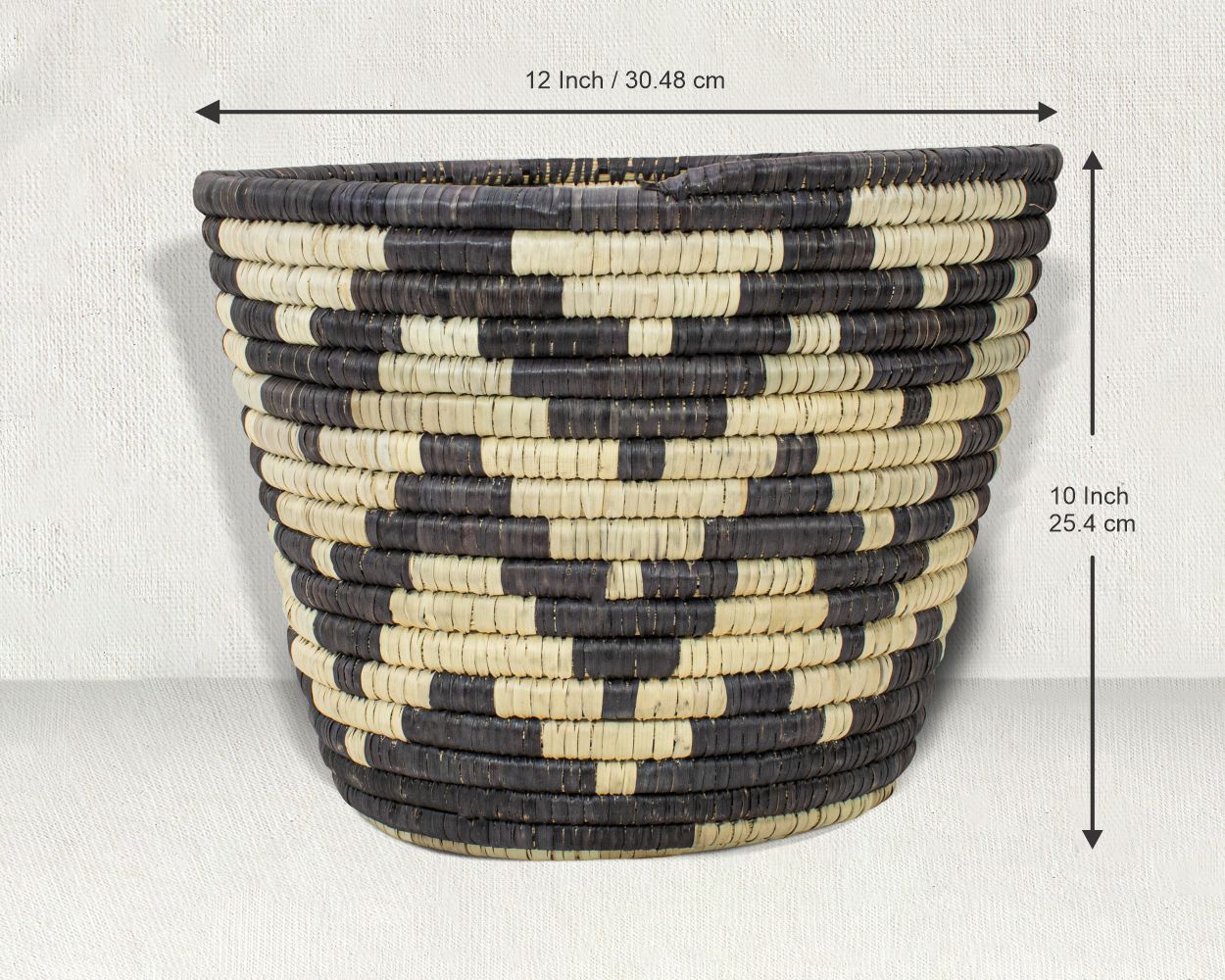 Cheveron Stripes Handwoven Planter Basket - 12-inch PB-922