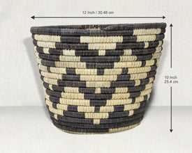 Cheveron Stripes Handwoven Planter Basket - 12-inch