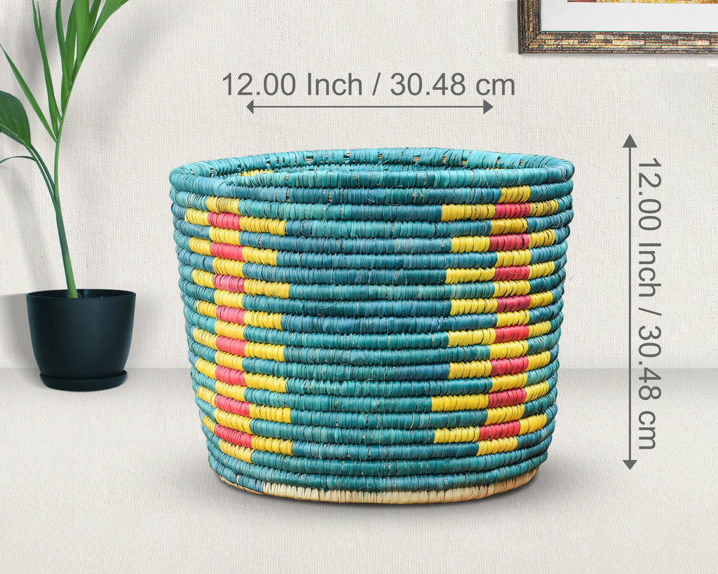 Teal Stairs Planter Basket