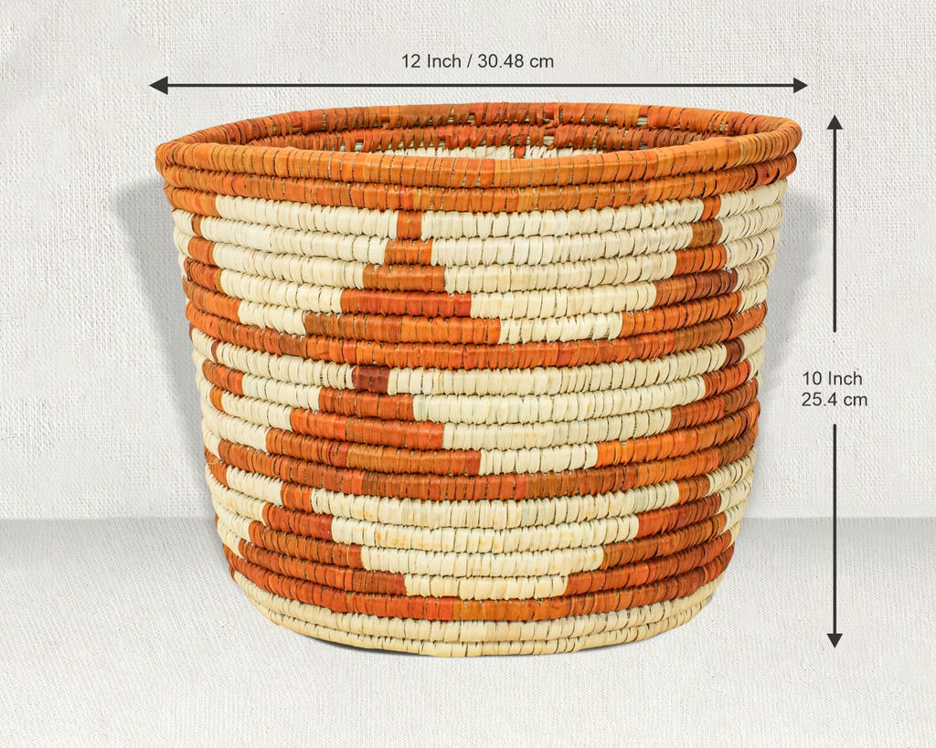Desert Stripe Handwoven Planter Basket - 12-inch PB-924