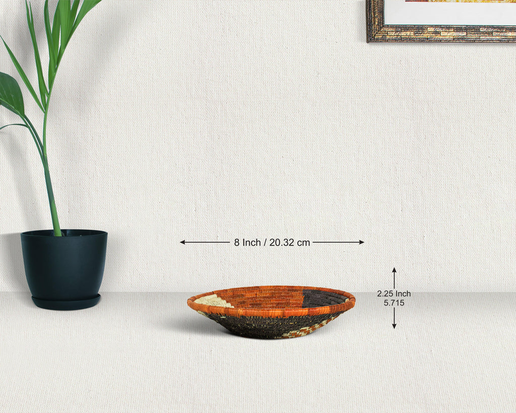 Three-Part Harmony Brown Bowl Basket 8-inch LBW-429-7