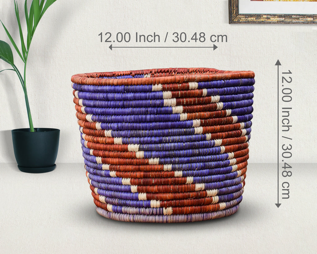 Indigo Stripes Planter Basket
