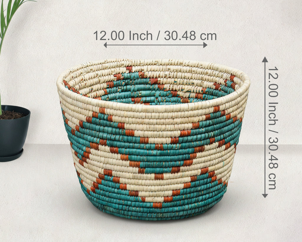 Turquoise Kingra Planter Basket