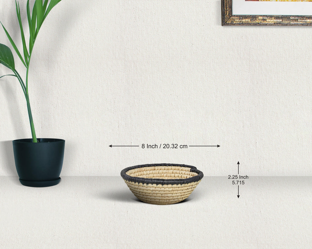 Ebony Edge Natural Bowl Basket 8-inch LBW-420-7