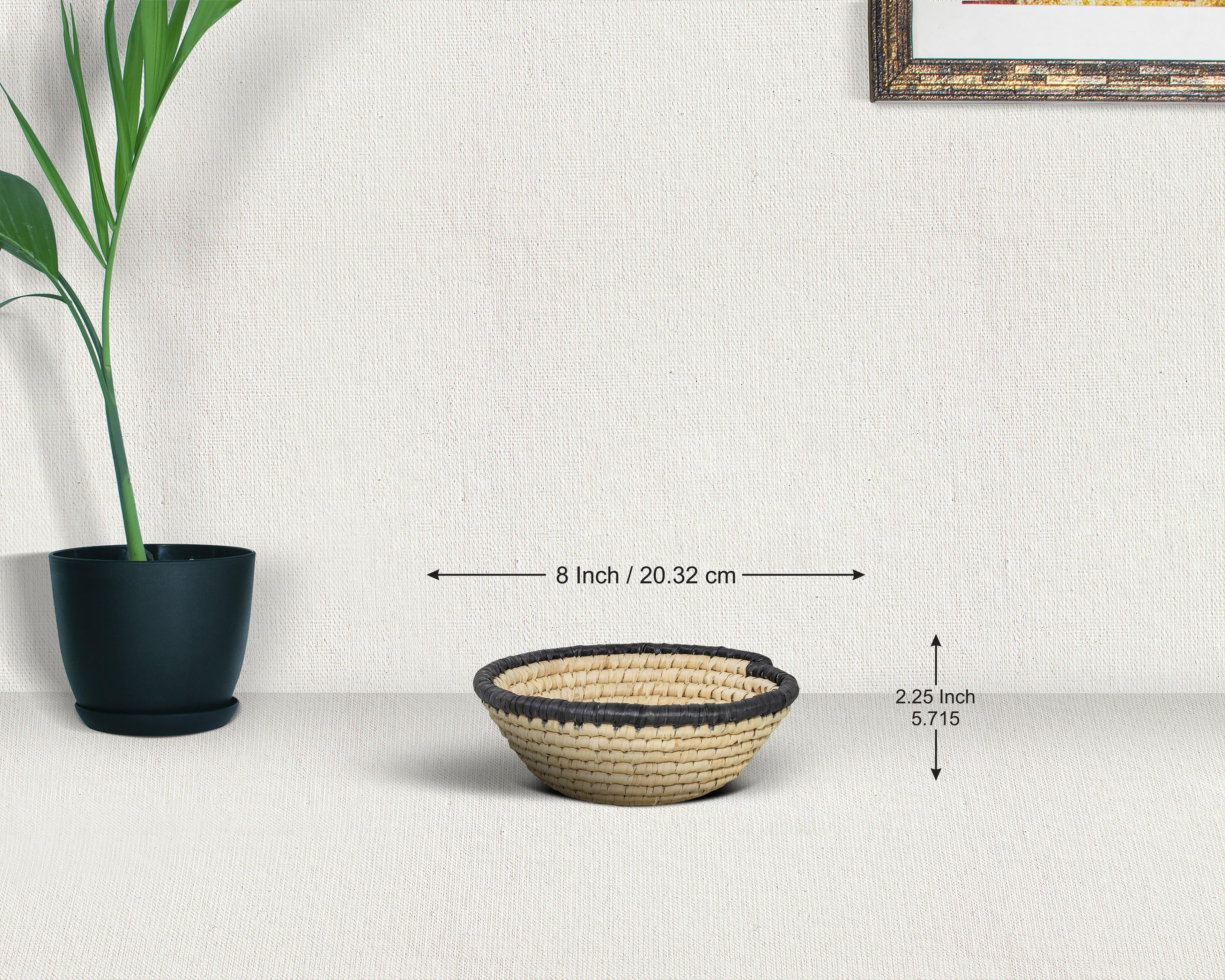 Ebony Edge Natural Bowl Basket 8-inch LBW-420-7