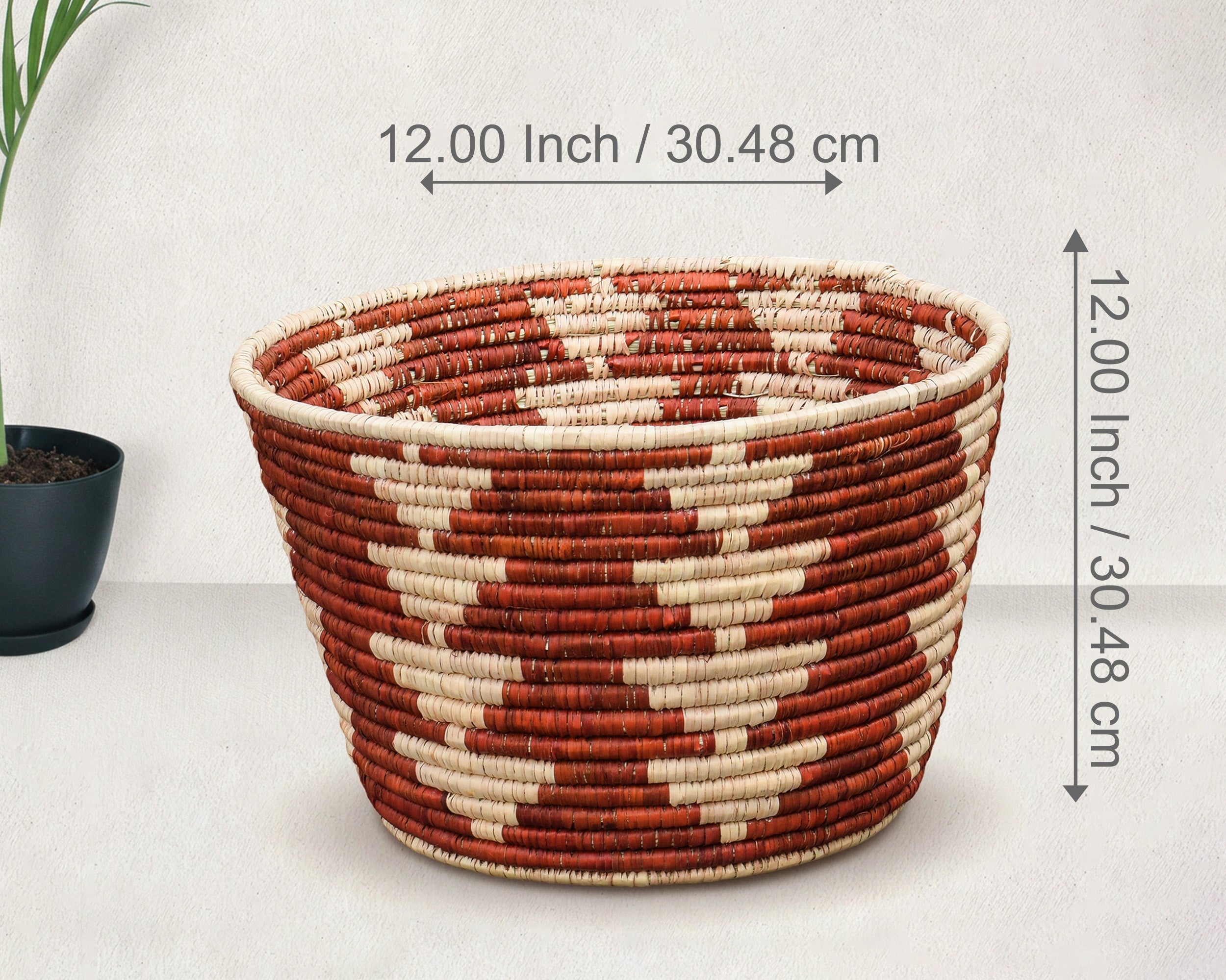 Rust Arrows Planter Basket
