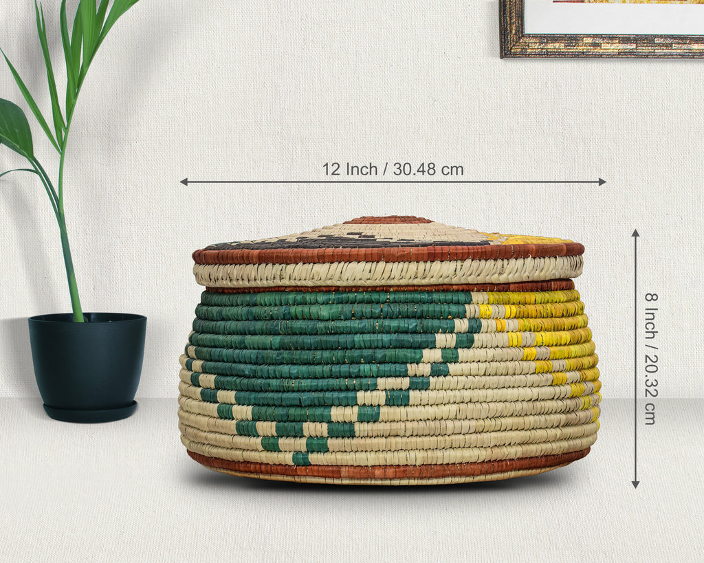 Tri-Leaf Lidded Basket