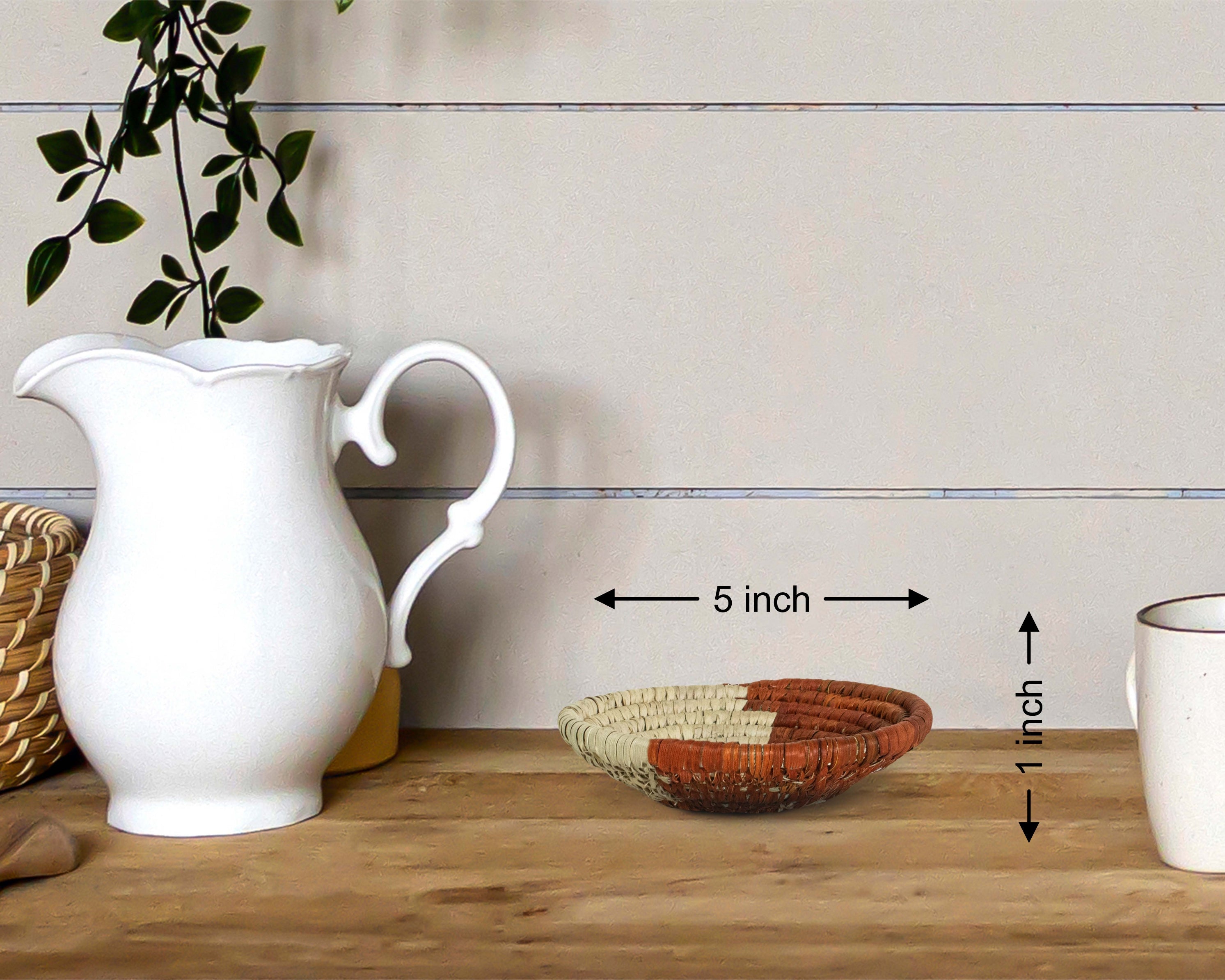 Boho Yei Brown Miniature Basket Pack of 5 - LBW-1601-5 A