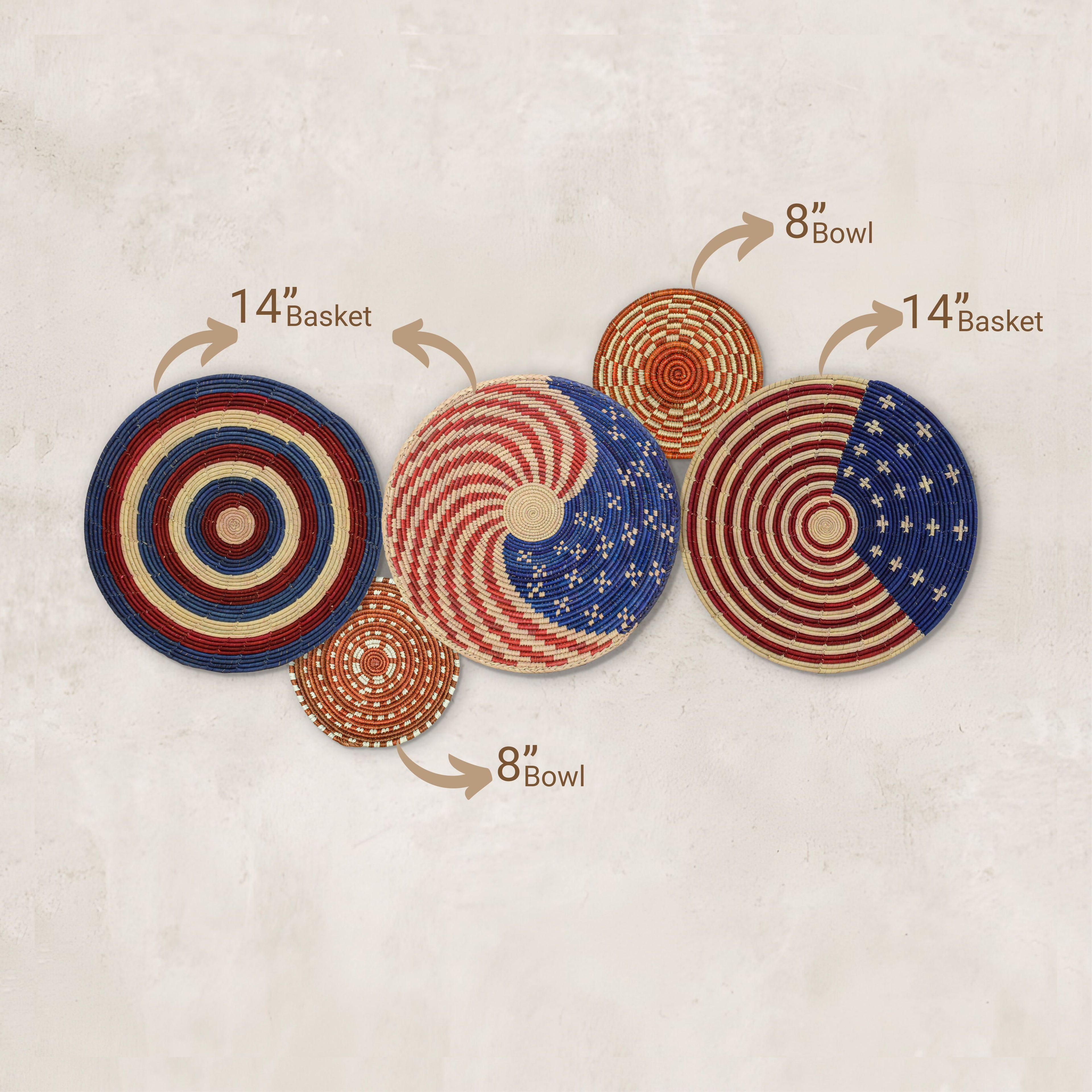 Patriotic Wall Basket Set of 5