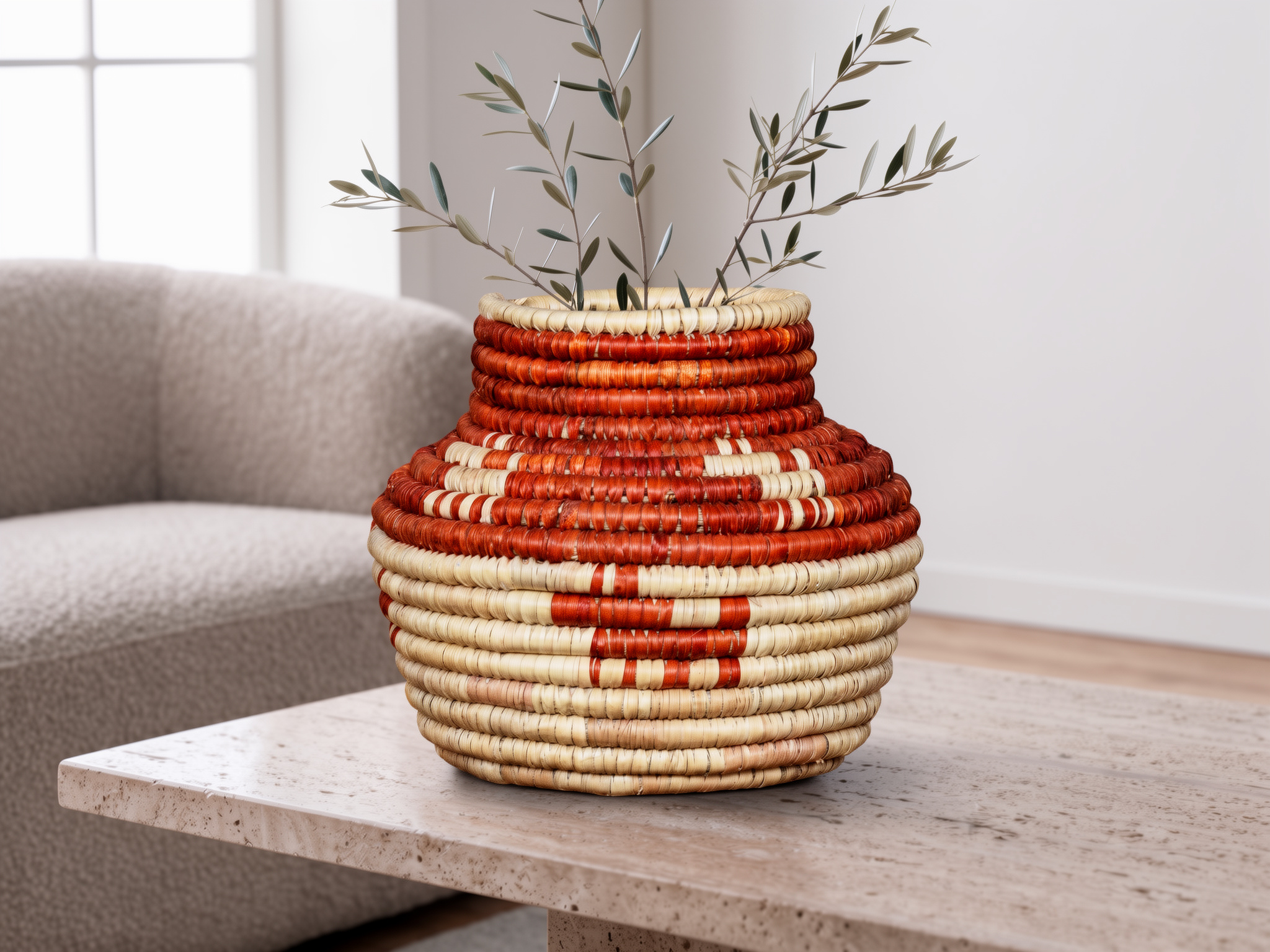 Rust Hound Circle Coiled Vase