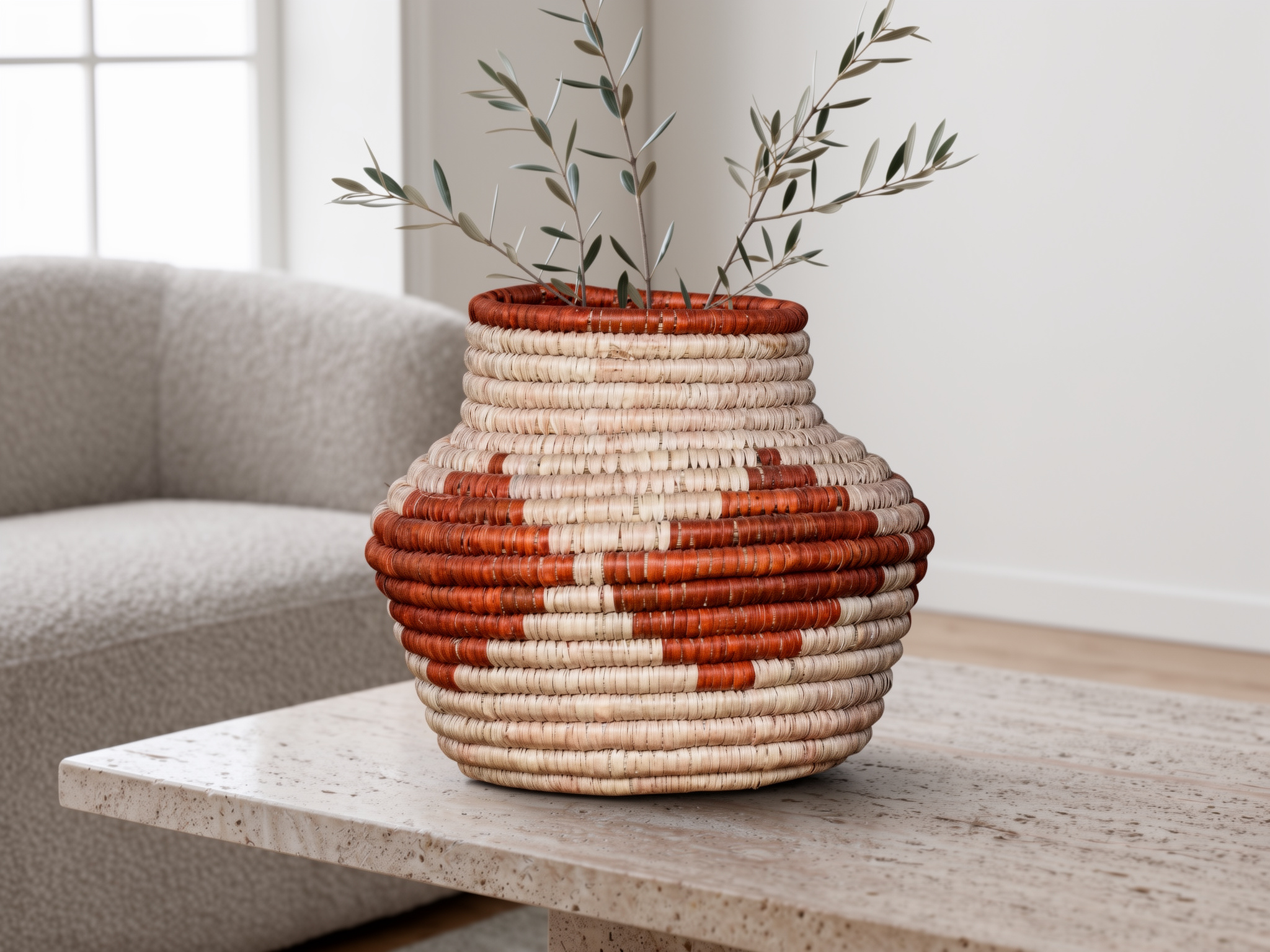 Rust Cubes Coiled Vase