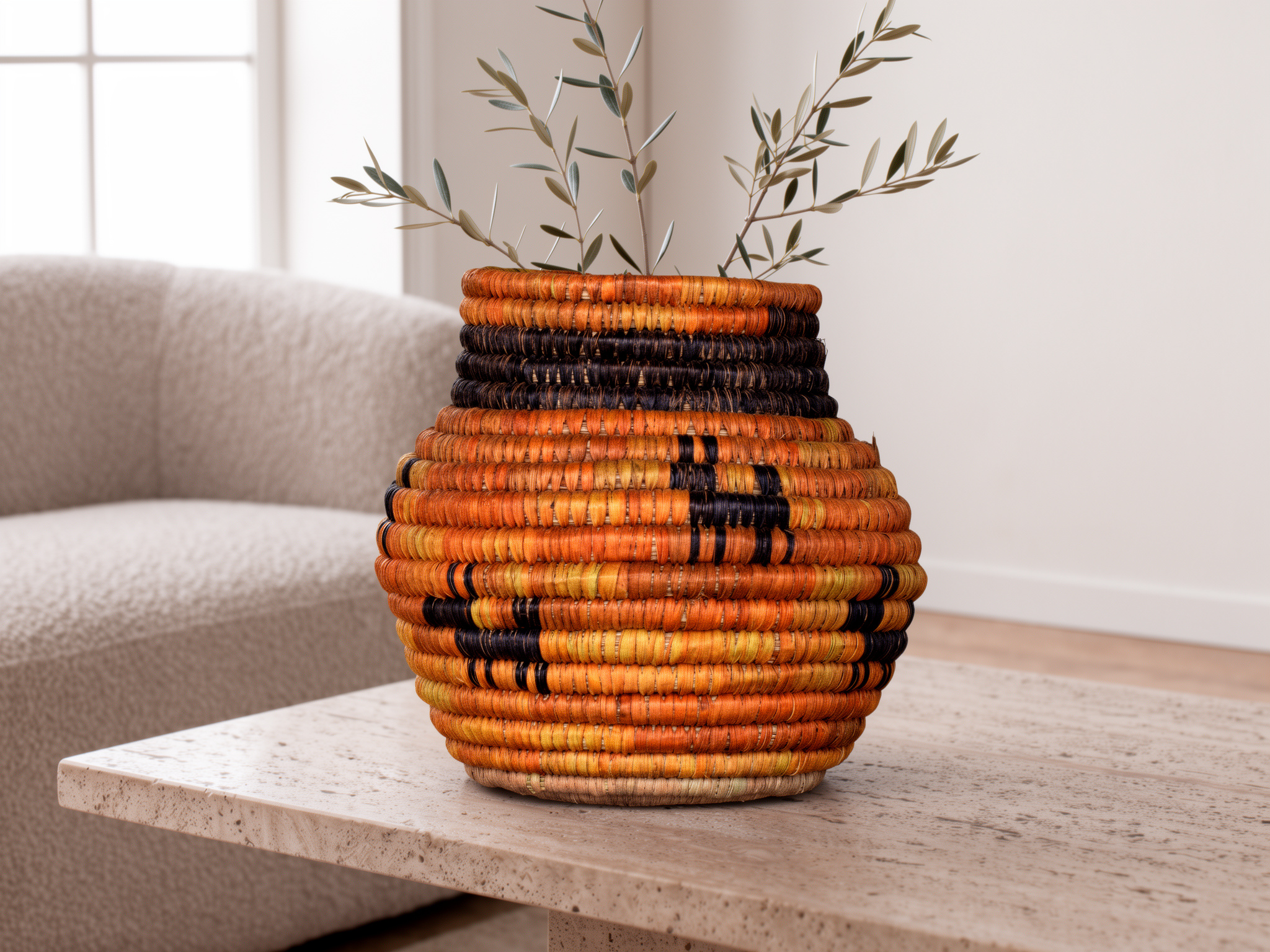 Amber Dogs Coiled Vase