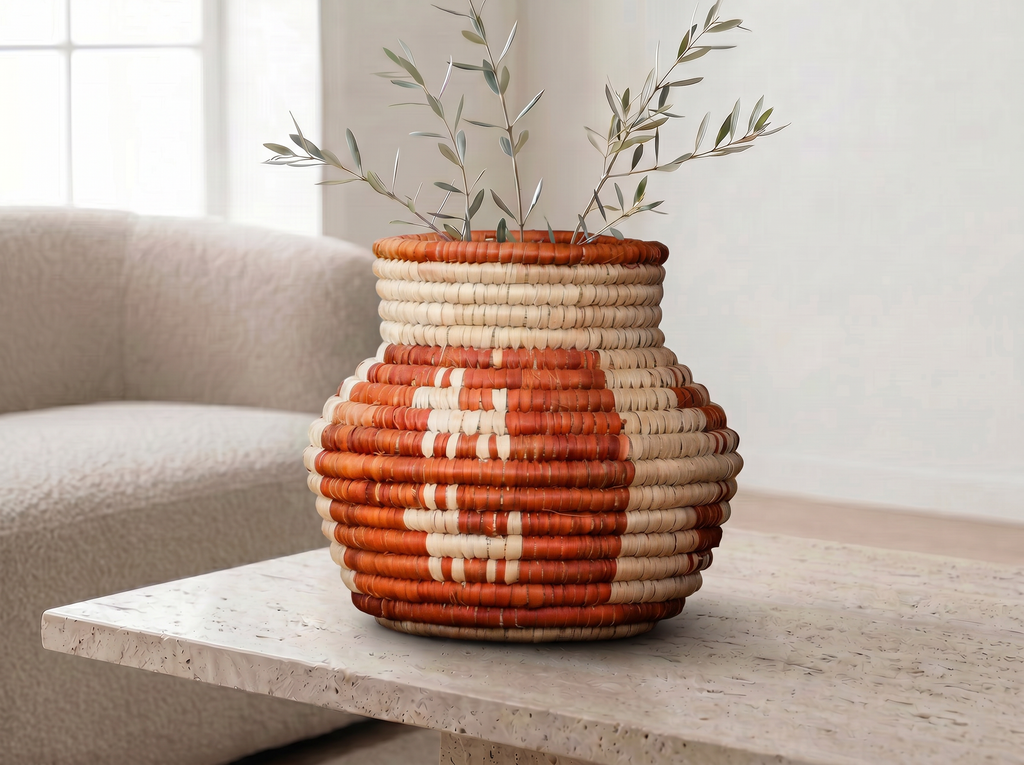 Orange Dog Orbit Coiled Vase