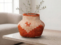 Orange Dog Triangles Small Coiled Vase Potter