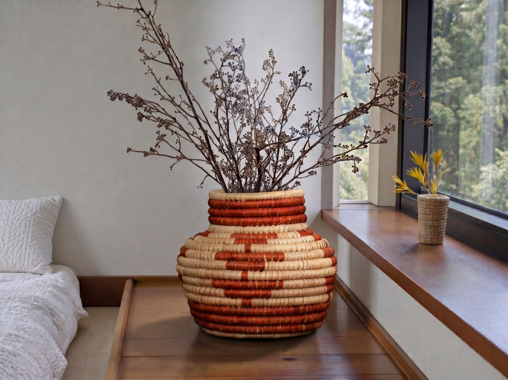 Brown Steps Coiled Vase