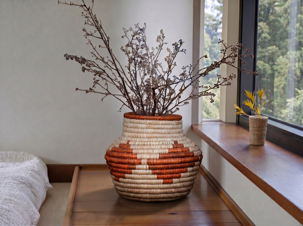 Rust Cubes Coiled Vase