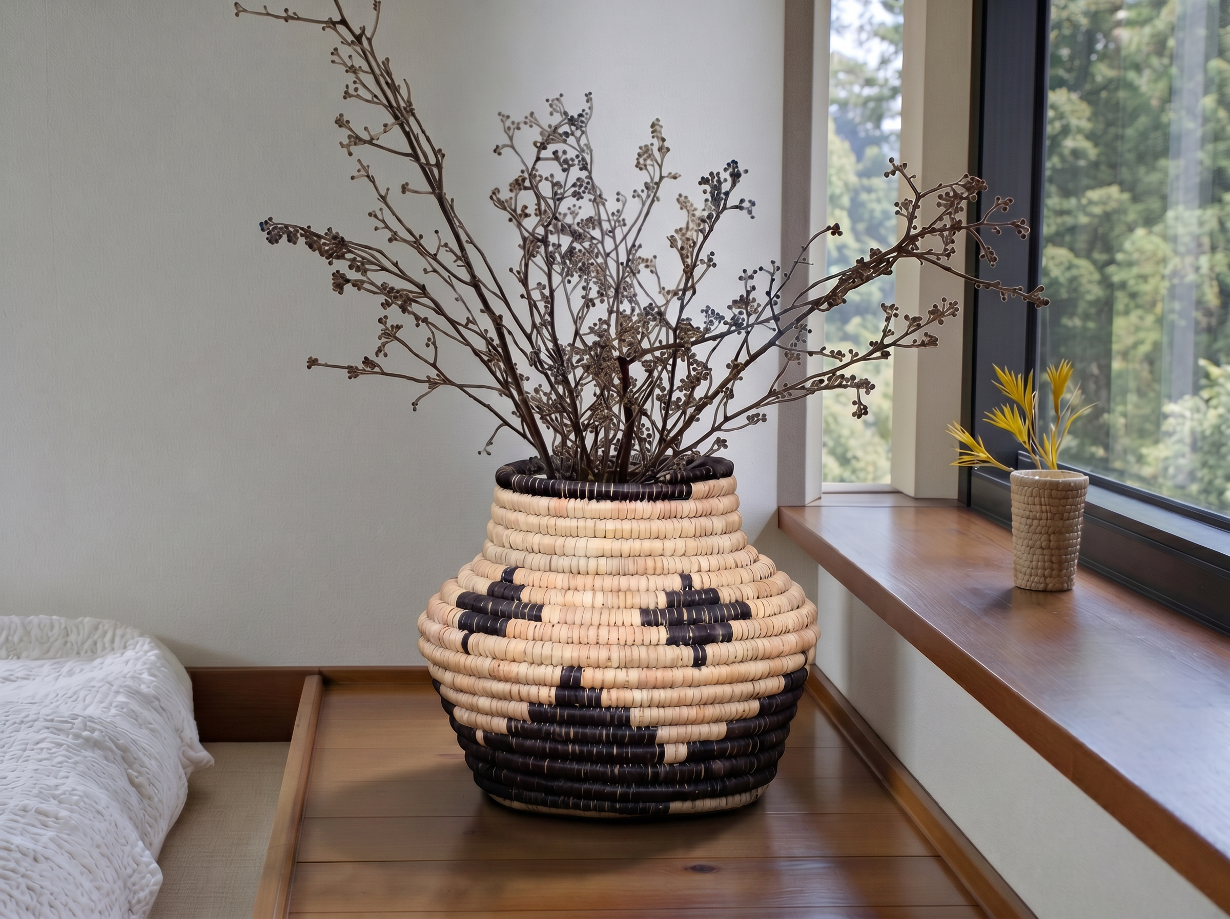 Cross Motif Coiled Vase