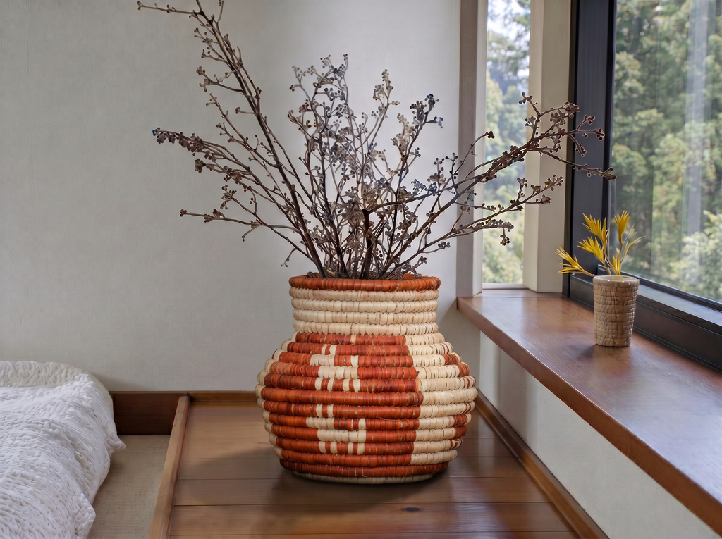 Orange Dog Orbit Coiled Vase