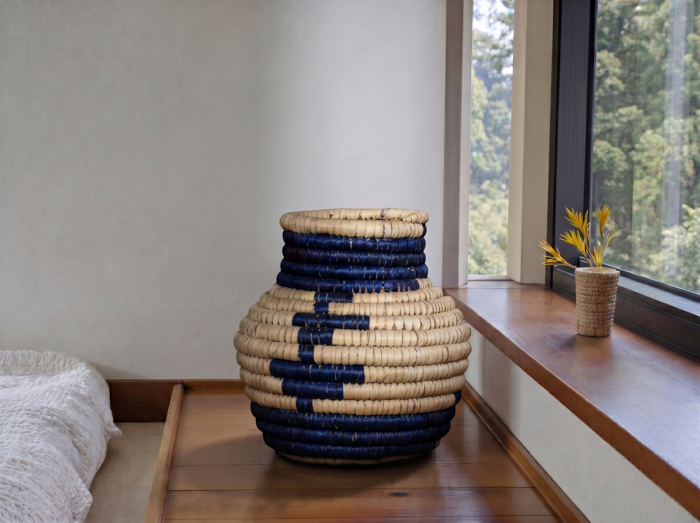 Navy Stairs Small Coiled Vase Potter