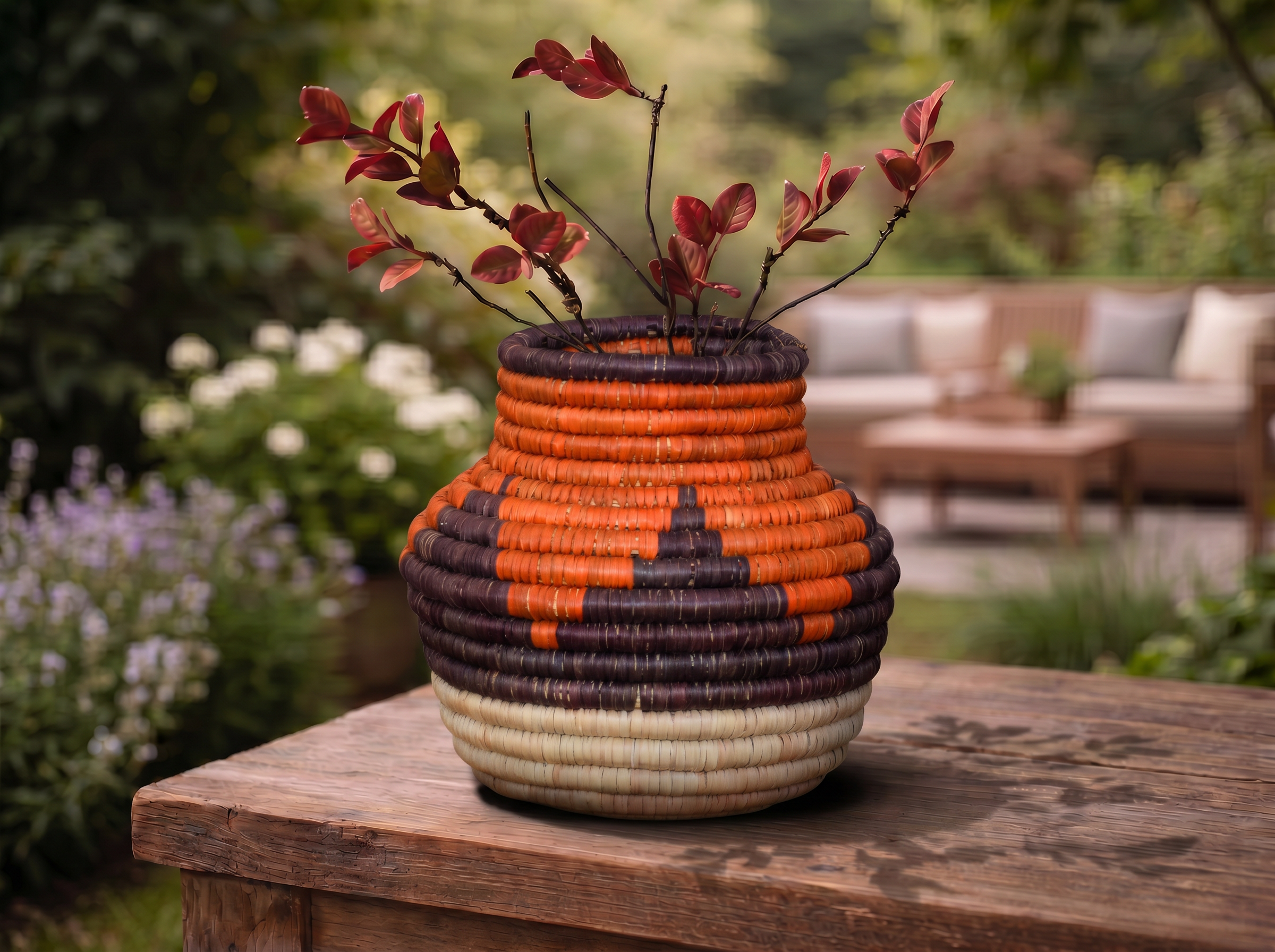 Amber Steps Coiled Vase