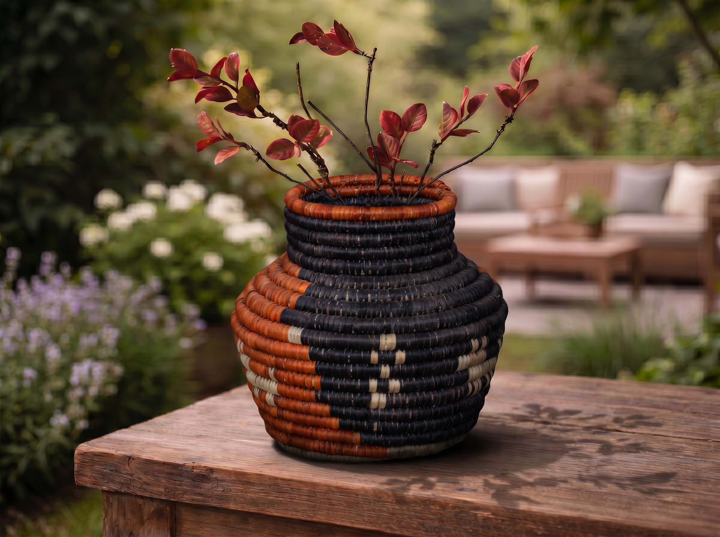 Day & Night Coiled Vase