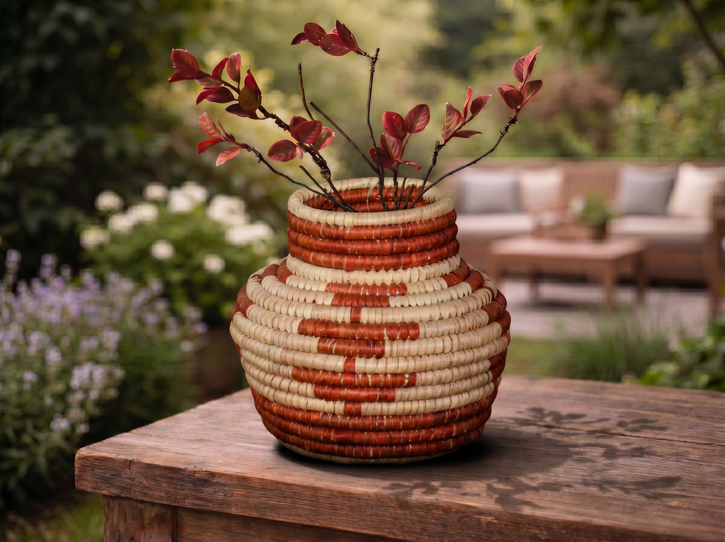 Brown Steps Coiled Vase