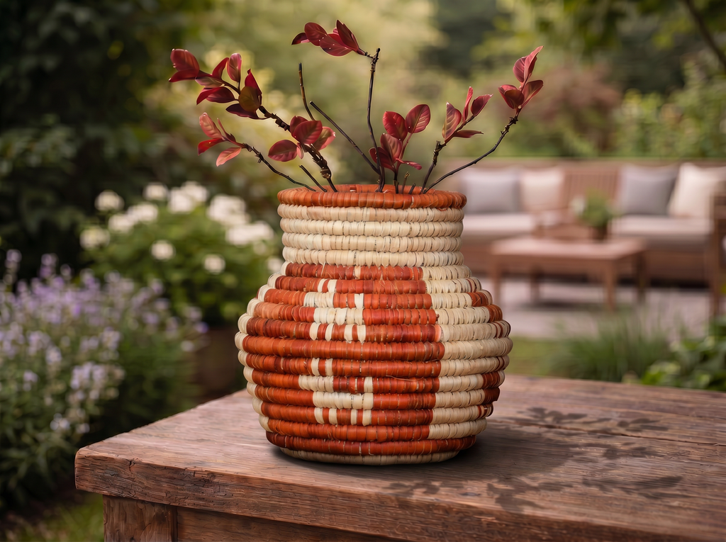 Orange Dog Orbit Coiled Vase