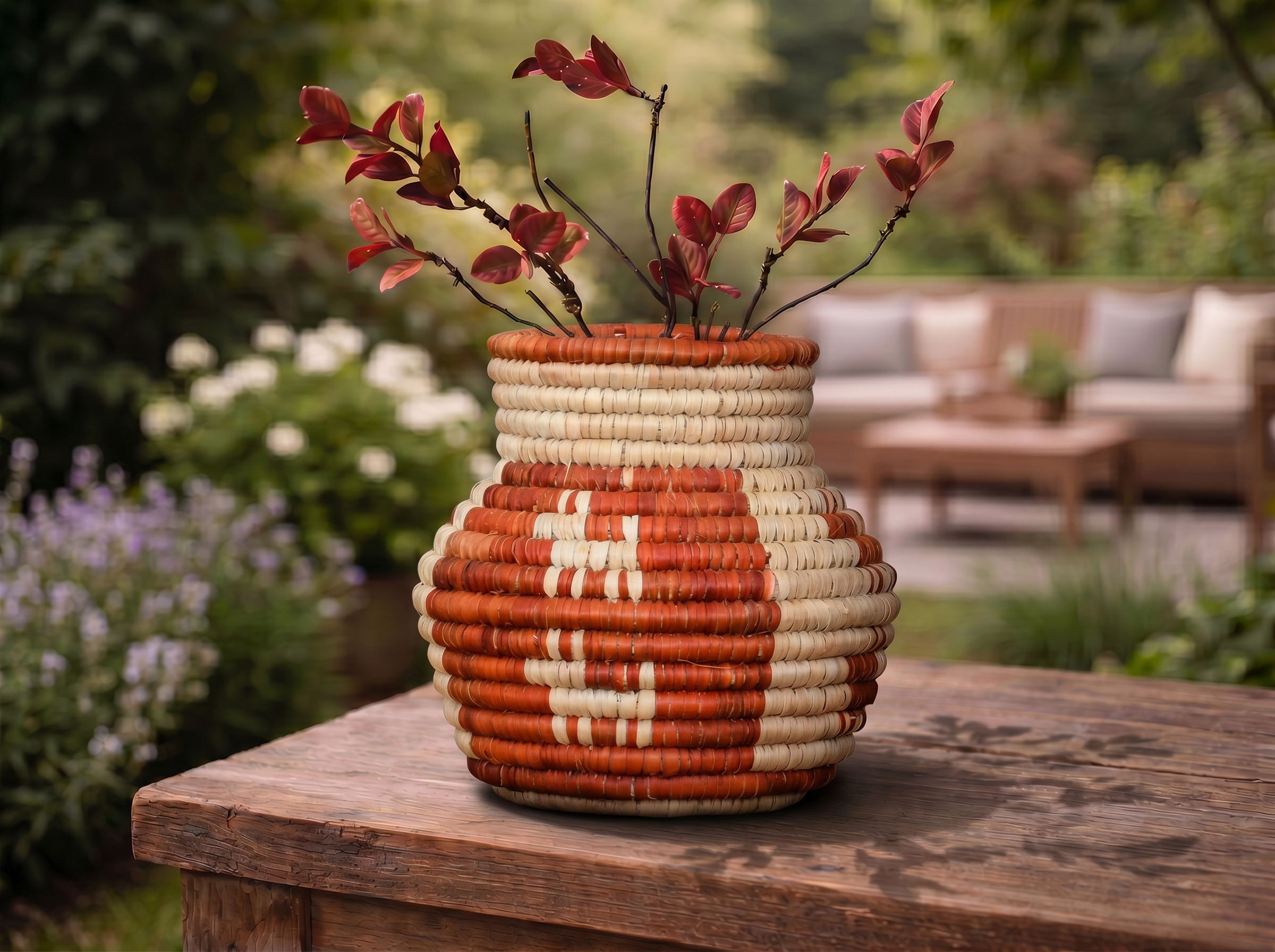 Orange Dog Orbit Coiled Vase