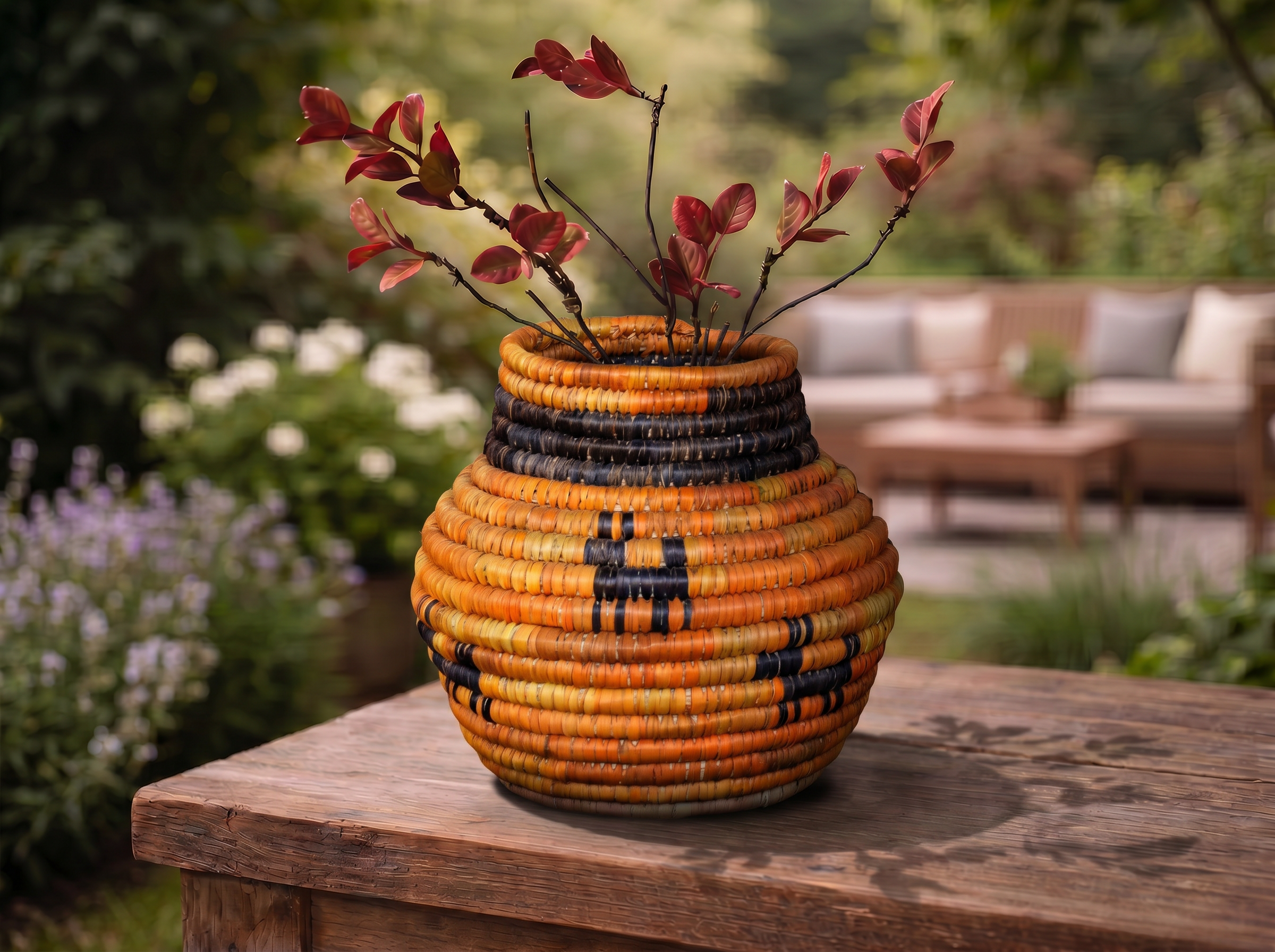 Amber Dogs Coiled Vase