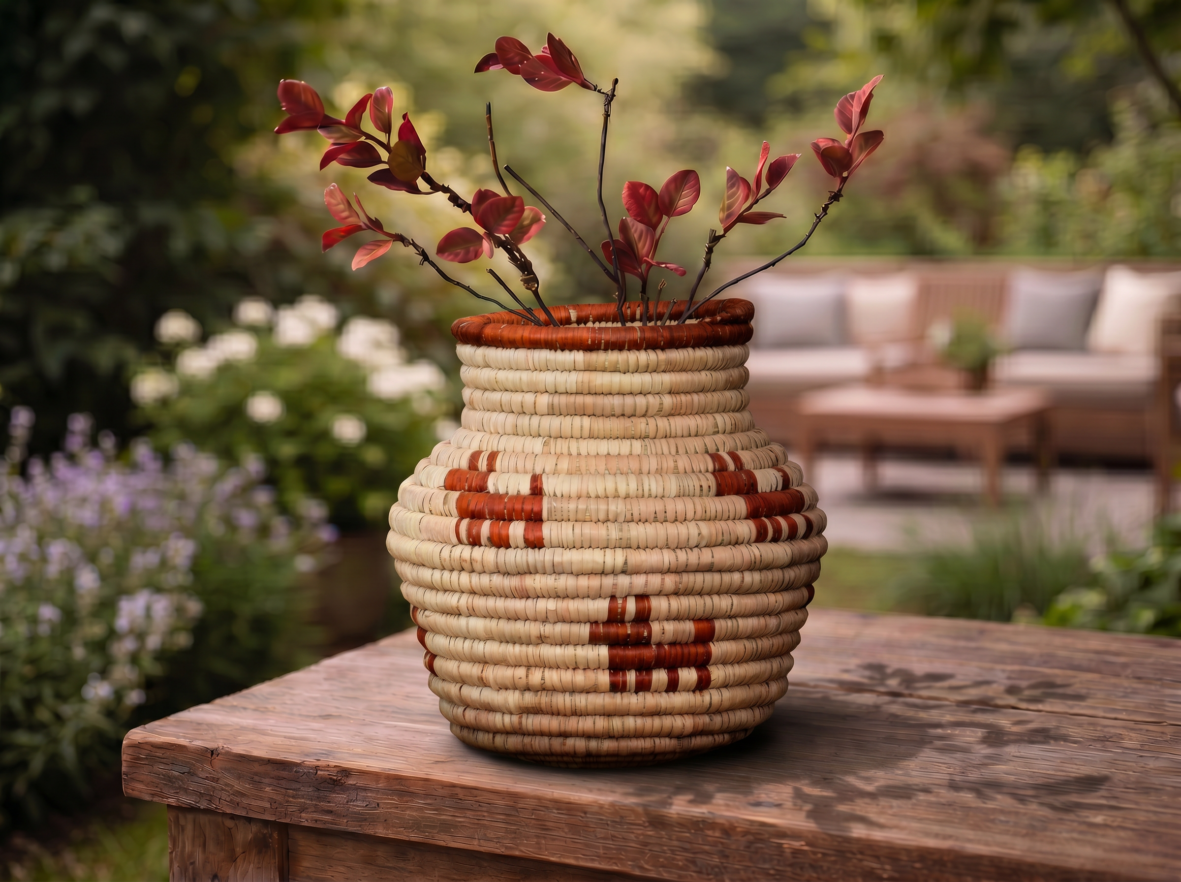 Rustic Hound Coiled Vase