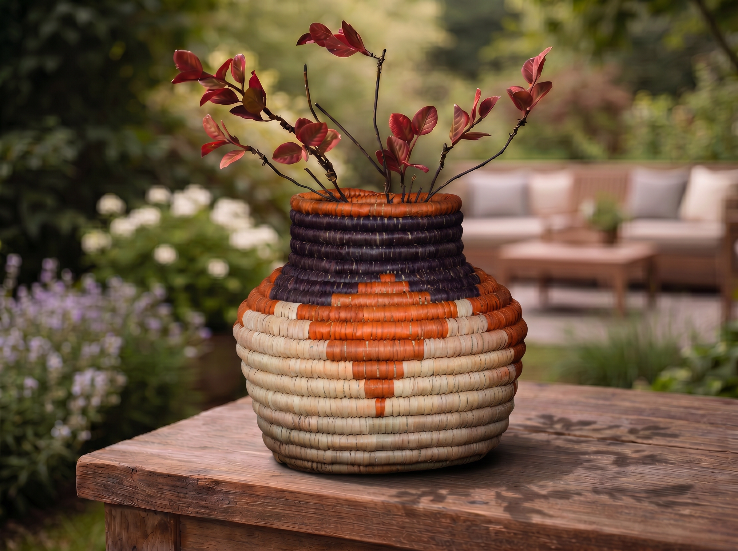 Cube Motif Coiled Vase