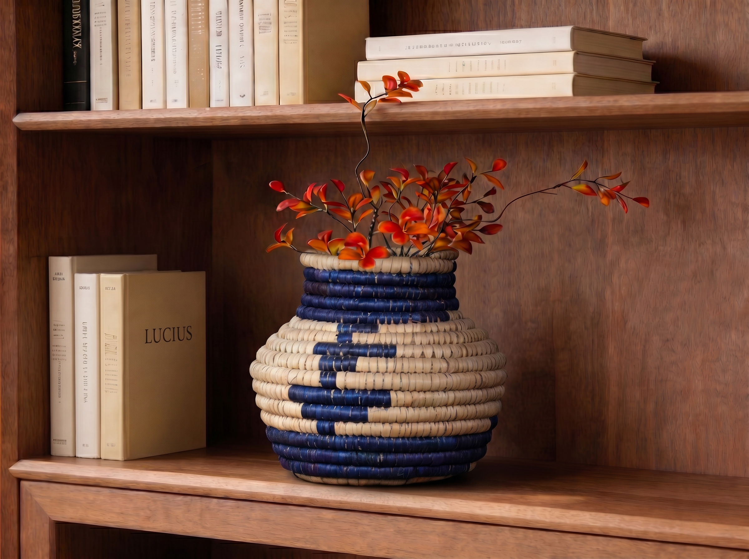 Navy Stairs Small Coiled Vase Potter